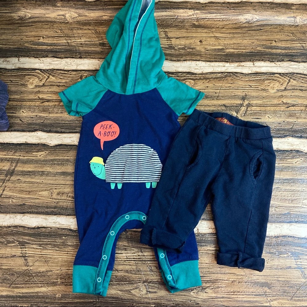 7 for all mankind pants & Cat & Jack 1 piece 0-3 month